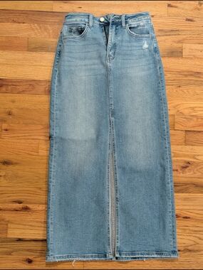 Light Blue Denim Vervet Skirt - Women's Jeans